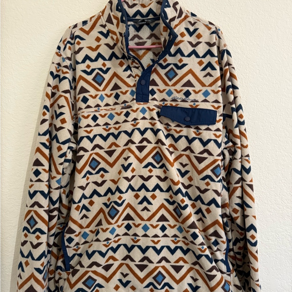 XX-Large Men's Eddie Bauer Chutes Snap Mock Putty Supersoft Microfleece warm